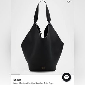 KHAITE Medium Black Pebbled Leather Hobo Bag